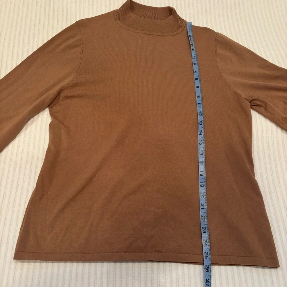 Pendleton Womens Camel Mockneck Sweater Size XL RN#29685 49% Silk